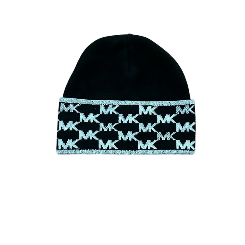 Michael Kors Black and White Patterned Beanie